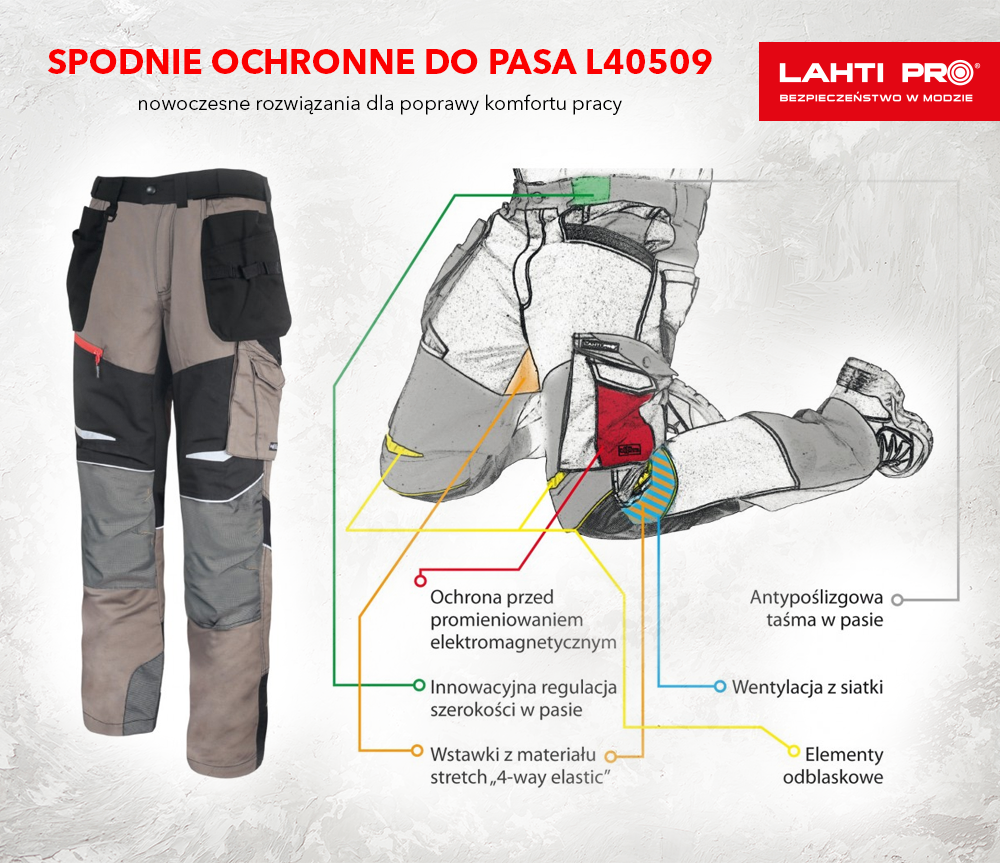 Spodnie ochronne do pasa L40509